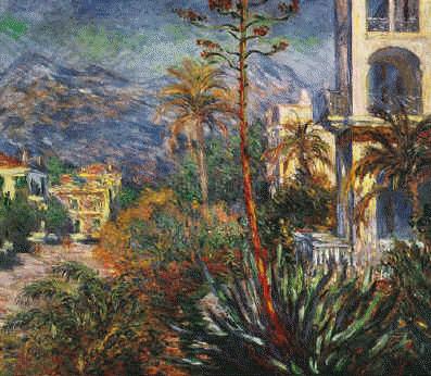 Claude Monet Village with Mountains and Agave Plant